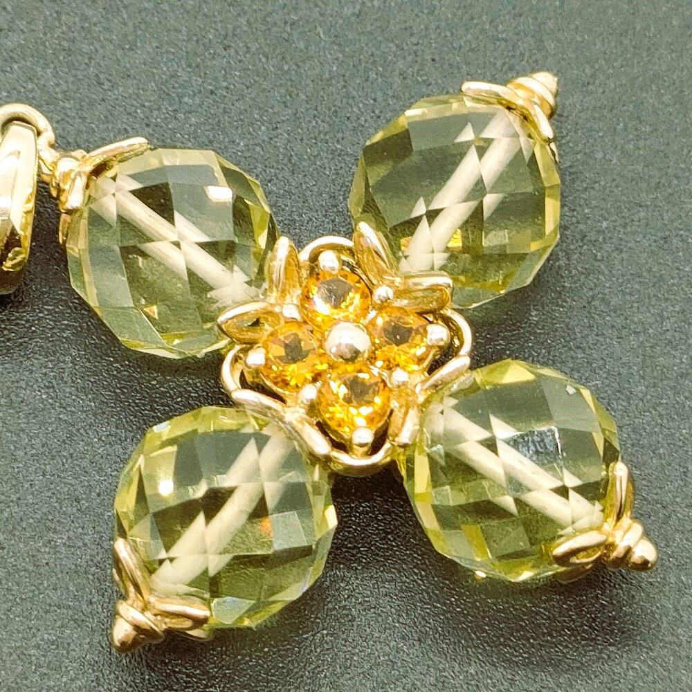 Jewelry Peridot and Mandarin Citrine Pendant in 14kt Yellow Gold Yellows 4104507 - Picture 6 of 9